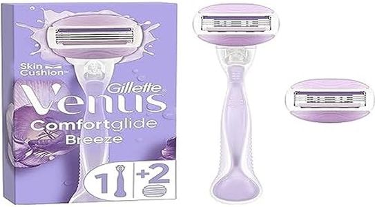 Gillette Venus Comfortglide Breeze Afeitadora, 1 Mango, 2 Recambios De Cuchillas, 3 Hojas, Afeitado Suave