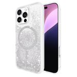 Case-Mate Case for iPhone 16 Pro Max [12ft Drop Protection] Protective Cover for iPhone 16 Pro Max 6.9" [Compatible with MagSafe] Cute Bling Glitter Back Cover with Shockproof Tech - Waterfall Silver