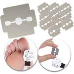 Foot Care Set Kit of 10pcs Stainless Steel Replacement Razor Blades for Hard Calluses Removers Corns Shavers Horn Skin Cutters Planers Pedicure Peelers