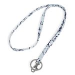 Vera Bradley Women's Lanyard Keyring, Perennials Gray-Recycled Cotton, One Size