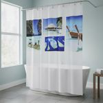 EVIDECO French Home Goods Extra Long Shower Curtain Polyester Beach 79" L x 71" W