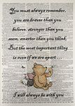 Parksmoon Prints A3 Winnie The Pooh Braver Stronger Quote Friends Quote Print Vintage Dictionary Page Picture Wall Art Friendship Care Love