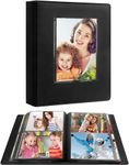 272 Pockets Photo Album 7x5 Holds 272 Photos, Extra Large Capacity Leather Cover 7x5 Photo Album with Front Window for Family Wedding Baby Pictures, 7x5 Photo Book with Black Inner Pages (Black)