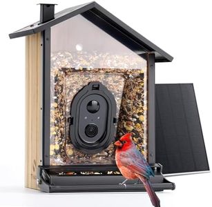 TT Nature Upgrade Squirrel-Proof Bird Feeder with Camera, Solar Powered, Smart AI Bird Species Recognition, Instant Notification, CCPA Data Security, Bamboo 3.2L Large Capacity, Ideal Gift