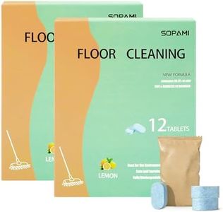 SOPAMI 24pcs Floor Cleaning Solution Tablet Deep Cleans for Multiple Hard Floors, Tile and Vinyl Floors，Suitable With All Robot Vacuums with Mopping and Cordless Wet/Dry Vacuum Mop Cleaner lemon Scent