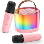 Kidara™ 2025 New Karaoke Machine for Kids with 2 Two Wireless Mic Toys Gifts for Girls Boys Ages 4, 5, 6, 7, 8, 9, 10, 12 +Years (Karaoke Double Mic Multicolor) (Glow Tune)