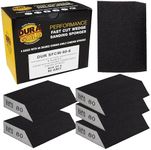 Dura-Gold 80 Grit 4-Sided Hand Sanding Block Sponges with Angled Edge, Box of 6 - Performance Flex 3.9" x 2.75" x 1" Wet or Dry Flexible Sandpaper Abrasive Pads - Sand Wood, Drywall, Metal Auto Paint