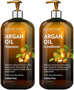 Argan Oil Shampoo and Conditioner, from Majestic Pure, Improve formula Sulphate Free, Vitamin Enriched, Volumizing & Gentle Hair Restoration Formula for Daily Use, for Men and Women, 470ml Each