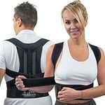 A&X Bravo Posture Corrector For Men and Women, Lumbar Support with Adjustable & Breathable Back Brace Improves Posture For Shoulder & Back Support, Providing Back & Shoulder Pain Relief Black-M