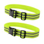 2PCS High Visibility Reflective Belt ,Elastic Running Reflective Waist Belt Hi Viz Sash Belt Neon Reflective Band Adjustable Hi Vis Belt for Children Adult Jogging Walking Biking Cycling Night Safety