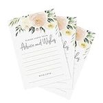 Bliss Collections Advice and Wishes Cards, Blush Floral, Perfect for: Bridal Showers, Wedding, Baby Shower, Graduation Party, Retirement, Words of Wisdom for Bride and Groom, 4"x6" Cards (50 Cards)