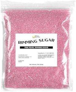 BREW GLITTER Pink Pearl Cocktail Rimming Sugar, Drink Rimmer for Beverages, Cocktails, Margaritas, Drinks, Kosher Certified (1lb, Pink Pearl)