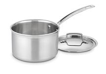 Cuisinart MCP193-18N Multiclad Pro Triple Ply Stainless 3-Quart Skillet, Stainless Steel, Saucepan w/Cover