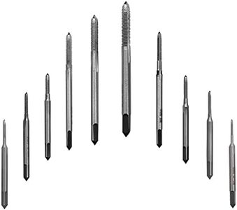 Bestgle 10 Pcs Mini Hand Taps Set Screw Drill Tap Metric Thread Wire Tapping Drill Bits Screws Plug Tapping Bits Tool, M1/M1.2/M1.4/M1.6/M1.7/M1.8/M2/M2.5/M3/M3.5 Threading Taps