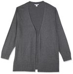 Amazon Essentials Women's Plus Size Lightweight Open-Front Cardigan Sweater, Charcoal Heather 4X