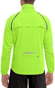 Little Donkey Andy Men's Quick-dry Running Jacket, Convertible UPF 50+ Cycling Jacket Windbreaker with Removable Sleeves, Fluorescent Yellow M