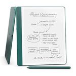 Amazon Kindle Scribe (64 GB) – Redesigned display with uniform borders. Now write directly on books and documents. With built-in notebook summarisation. Includes Premium Pen – Jade Metallic