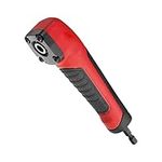 Shockwave Impact Duty Right Angle Attachment, Right Angle Drill Right Angle Driver Screwdriver Socket Adapter ABS Handle Power Tool, Drill Accessory, 90 Degree Angled Drill Adapter(Black Red)