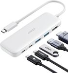 Anker USB C Hub, 5-in-1 USBC to HDMI Splitter with 4K Display, 1 x Powered USB-C 5Gbps & 2×Powered USB-A 3.0 5Gbps Data Ports for MacBook Pro, MacBook Air, Dell and More (White)