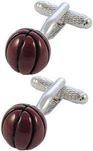 COLLAR AND CUFFS LONDON - Gemelli di Alta qualità e Scatola Regalo - Ottone - Palla da Basket - Giocatore di Pallacanestro Sport - Marrone Colorato