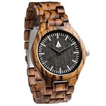 Treehut Wooden Watches for Men, Japanese Quartz Movement, Stylish Exotic Wrist Watch with Adjustable Stainless Steel Buckle, Wooden Straps, Made from Wood, Montre Pour Hommes