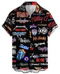 Hodaweisolp Men's Casual Short Sleeve Button Down Bowling Summer Loose Hawaiian Beach Shirts Graffiti-XL, X-Large, Multi-color