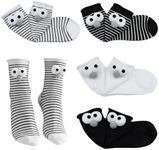 4 Pairs Women's Socks, Cute Ankle S