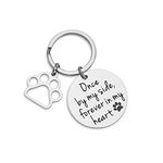 VANLOVEMAC Loss of Pet Memorial Keychain Dog Cat Remembrance Jewelry Pet Sympathy Gift Dog Remembrance for Women Men Once by My Side Forever in My Heart Key Ring