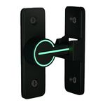 TIYPKE Barn Door Locks and Latches 90 Degree - Luminous Barn Door Latch Black Anti-Theft Sliding Door Lock Latch Heavy Duty Gate Latch for Wooden Fence Garden Bathroom Outdoor Garage Window Include