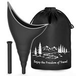 Female Urinal Festival Camping Accessories, Female Urination Device Camping Toilet Hiking Holiday Essentials Reusable for Women, Travel Camping Female Urinal Device Funnel Portable Urinal (Black)