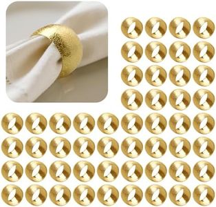 LECEHIVO 52 Pcs Gold Napkin Rings,Table Metal Napkin Ring Holders Cloth Table Setting Decorations for Wedding, Dinners Party, Anniversary, Birthday (Classic)