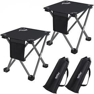 Roptat 2 Pack Camping Stool,Portable Folding Compact Lightweight Stool Seat for Camping Fishing Hiking Gardening Outdoor Walking Backpacking Travelling and Beach with Carry Bag (Black)