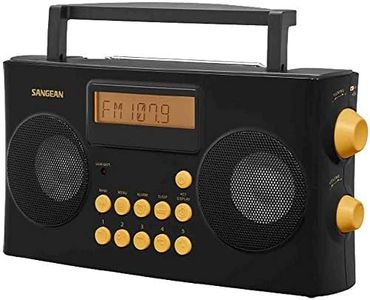 Sangean PR-D17 AM/FM-RDS Portable Radio Specially Designed for The Visually Impaired with Helpful Guided Voice Prompts, high Contrast Large Yellow Controls with Raised Symbols