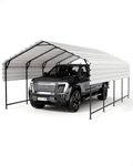 GarveeLife Metal Carport 13'x21' Heavy Duty, Steel Carport with 10 ft Height and 16 Ga. Reinforced Poles, Permanent Shed for Full-Sized Pickup Trucks, Bass Boats, and Tractors