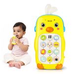 Kidology Baby Musical Phone Toy with Lights, Sensory Montessori Learning Toy for 12-18 Months, Educational Cell Phone with Numbers & Sounds, Yellow