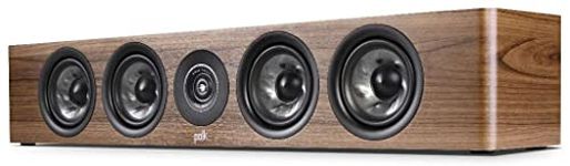 Polk Audio Reserve Series R350 Slim Center Channel Loudspeaker, Doubles as Left/Right Surround Speaker 1" Pinnacle Ring Tweeter & Four 4" Turbine Cone Woofers Dolby Atmos & IMAX Enhanced Walnut Brown