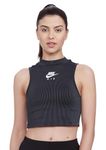Nike Women's Regular Tank TOP/Singlet (CZ9342-010_Black/White M)