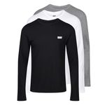 Mens DKY L/S T-Shirt Warriors - 3pk Black/White/Grey