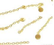 Lot of 4 Pcs, SmileOrtho® New Gold Traction Chain Round Button, for Dental Orthodontic Dentist Orthodontist