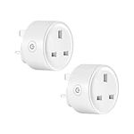 UK Technology Wifi Smart Plugs, Works With Amazon Alexa, Google Home, Wi-Fi Outlet, Energy Monitoring Smart Plug, Alexa Wifi Plug with APP Remote Control, Timer Function, No Hub Required (Pack Of 2)