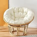 Papasan Chair,Indoor Papasan Chair with Cushion,Indoor Natural Cane Bedroom Chair, Outdoor, suitable for hanging garden replacement cushions, decorative items to decorate old chairs in the room