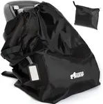 GORILLA GRIP Car Seat Travel Bag for Airplane Gate Check, Easy Carry Padded Backpack Bags Cover Carseats, Infant Baby Carriers and Toddler Booster Seats for Airport, Child Air Travels Essential, Black