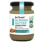 Jus' Amazin Creamy Almond Butter - Unsweetened (125 g) | 25% Protein | Only Pure Whole Almonds | Zero Additives / Chemicals | Vegan Butter | Plant Based, Dairy Free, Keto | Clean Nutrition, 0% Chemicals