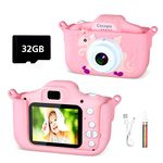 Cocopa Digital Camera for 3-12 Year Old Girls,1080P HD Video Camera for Kids with 32GB SD Card/2 Inch IPS Screen, Birthday Christmas Toy Gifts for 3 4 5 6 7 8 Year Old Girls (Light Pink)