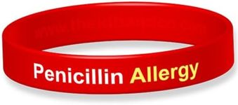 The ID Band Company Medical Alert! No Penicillin Silicone Wristband - 18cm - Red B0776