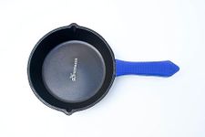 RudraEco Pre-Seasoned Cast Iron Mini Skillet/ Tadka Pan (6Inch) with Heat Resistant Grip | Gas, Induction, Stovetop, Oven Compatible | 100% Toxin-Free, Naturally Non-Stick, Long Lasting