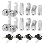 Spesh 4 Sets Cabinet Cylinder Locks, 20mm Cupboard Locks, Each Mailbox Lock Has Different Keys for Security, Drawer Lock with 2 Keys for Post Box(20MM)