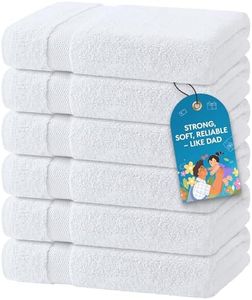 Wealuxe White Bath Towels 24x50 Inch, Cotton Towel Set for Bathroom, Hotel, Gym, Spa, Soft Extra Absorbent Quick Dry 6 Pack