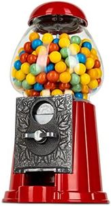 eBuzz 9 Inch Metal Gumball Machine – Coin Operated Bubblegum Sweet Dispenser - Vending Vintage Retro Candy Kid Chewing Piggy Bank Adult Classic Jellybean Bubble Gum