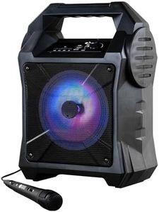 WICKED GIZMOS Portable Karaoke Boombox Machine with Amplifying Speaker and LED Lighting, Microphone, Bluetooth and AUX Inputs, Party Entertainment